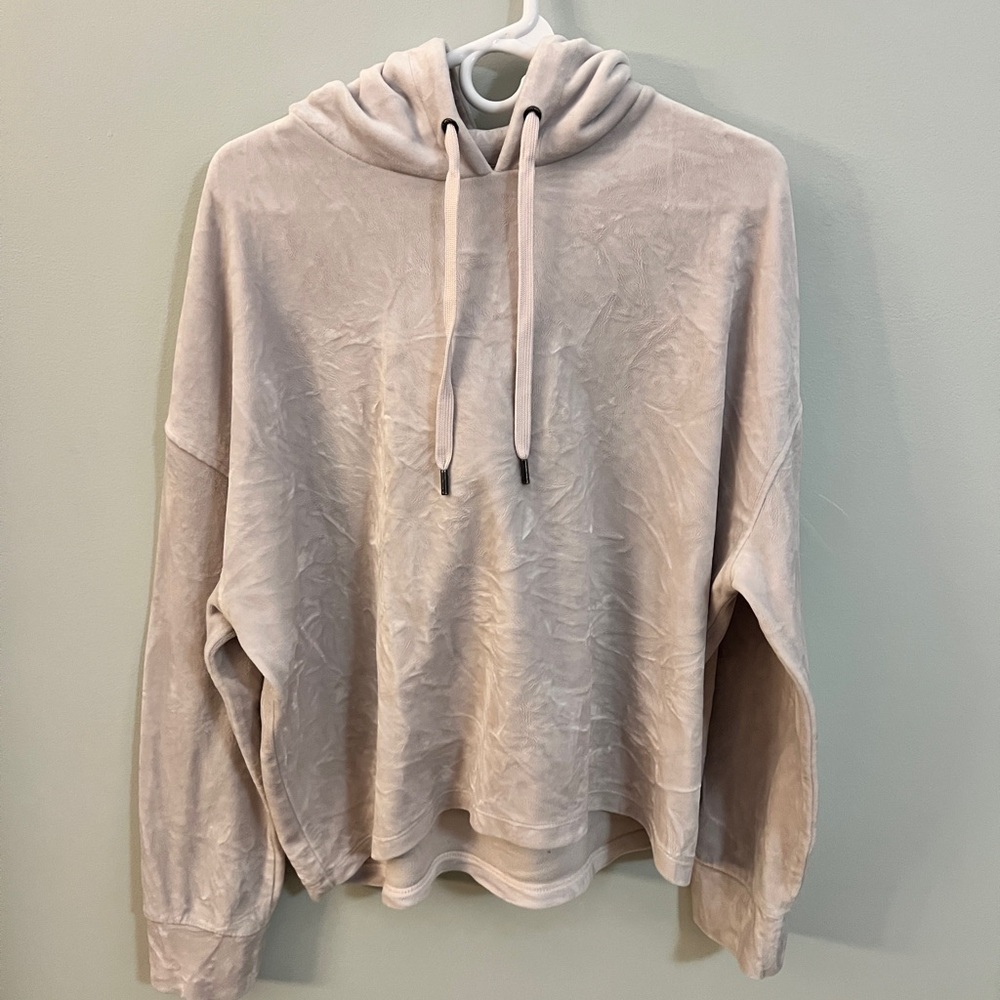 DKNY SZ L Blush Lavender Soft Velour Women's Hoodie